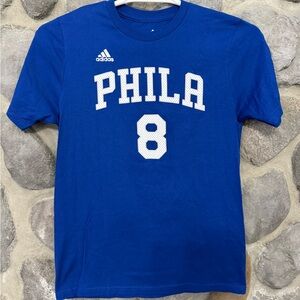 Adidas Philadelphia 76ers Jahlil Okafor #8 Tee Blue Size Junior L NWOT